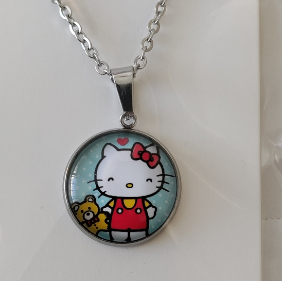 3 Hello Kitty Round glass cabochon Necklaces - Picture 4 of 5